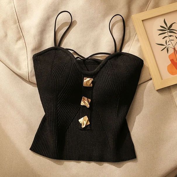 ng2510292 2025 French-style Cross-knit Camisole Women, Summer Inner Wear, Sexy And Beautiful Back, Slim-fitting, Base Layer Tube_ecoleips.com
