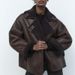 K Fur And Leather Integrated Street Style Women's Loose Double-sided Jacket, Thick Coat_ecoleips.com