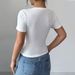 Women's Clothing Slim Fit Crop T-Shirt Casual Summer Style Show Figure Tees Polyester Cotton Top_ecoleips.com