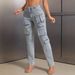 Women's Clothing Ins New Multi Pocket Workwear Denim Trousers_ecoleips.com