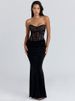 Mozision Long Sleeve Backless Sexy Maxi Dress Women Gown Elegant Lace Print Off-shoulder High Waist Ruched Bodycon Club Dresses_ecoleips.com