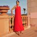 Women's Casual Fashion Sleeveless Round Neck Dress Solid Color Patchwork Lace Slit Midi Spring Summer New_ecoleips.com