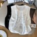 Women's Clothing Summer New Design Hot Diamond Sleeveless Slim T Shirt Top Ice Silk Sweater_ecoleips.com