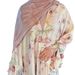 Women's Clothing Modest Abaya Dress Elegant Tulip-Print Abaya Set – Pink Satin Kimono Dress With Floral Pattern, Modest Loose Fit Long Sleeve Maxi_ecoleips.com