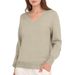 Cross-Border European And American Style Casual Solid Color Elegant Commuter V-Neck Pullover For 2025 Autumn Winter New_ecoleips.com