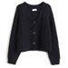 Aria Basics Aria Basics V-Neck Cable Knit Short Solid Color Cardigan Jacket Early Autumn New Cross-Border European And American Versatile_ecoleips.com