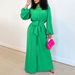 C8596 Cross-Border Women's European And American New Style Export Fashion Long Sleeve Solid Color High Waist Plus Size_ecoleips.com