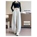 Scimitar For Women, Autumn And Winter New High Waist Slimming Loose Casual Petite Wide Leg Fleece Sweatpants_ecoleips.com