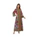 Women's Ethnic Style V Neck Maxi Dress Long Sleeve Printed Loose Flowy Skirt Jalabiya Clothing_ecoleips.com