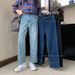 Light Blue Straight-leg Jeans Women, New Autumn Style, Suitable For Pear-shaped Body, Plus Size, High-waisted, Loose,_ecoleips.com