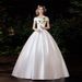 Off-Shoulder Satin Main Wedding Dress 2025 New Bride Elegant Slimming Mid-Waist Simple Court Mori Style Super Fairy_ecoleips.com