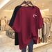 Summer New Fashion Women's Printed T-Shirt Mid-Length Short Sleeve Loose Fit Round Neck Cross Border Style No Bottom Look_ecoleips.com