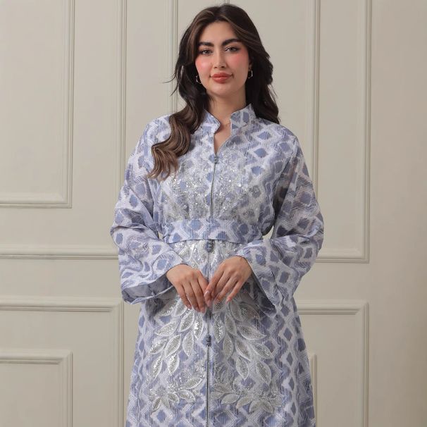 DS-2528 Saudi Dubai Evening Dress Muslim Sequin Embroidery Floral Robe_ecoleips.com