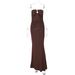 French-style Hot-selling Women's Clothing 2025 Autumn And Winter New Sexy U-neck Strapless Ruched Bodycon Dress For_ecoleips.com