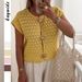 DiYun Women's Minimalist Hollow T-Shirt Short Sleeved Knitted Top European American Style Vacation Wear For Autumn Winter_ecoleips.com