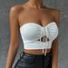 Summer Drawstring Camisole Women's Sexy Hollow Out Ultra Short Female Base Layer Tube Top European And American Style_ecoleips.com