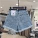 Women's Chic High-Waisted Denim Shorts – Rolled Hem, Wide-Leg & Breathable For Summer Casual Wear_ecoleips.com