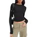 Bottoming Shirts For Women, Short Sleeved Slim Fitting Long Sleeved Basic Round Neck Tops, Slim Fitting Milk Silk Women's Clothing_ecoleips.com