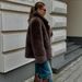 Women's Elegant Faux Fur Coat – Mid-Length Winter Jacket With Notched Collar, Eco-Friendly Plush Outerwear (Dark Brown, White, Beige, Black)_ecoleips.com