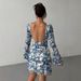 European And American Cross-border Independent Site 2026 Spring-summer New Women's Printed Bell-sleeve Backless_ecoleips.com