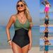 Women's Clothing Sexy Tight Fit One Piece Swimsuit Sports Bikini Swimwear With Solid Color_ecoleips.com