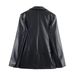 Women's Faux Leather Blazer Jacket - Straight Fit Office & Casual Wear For Fall & Winter_ecoleips.com
