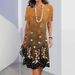 Women's Floral 3D Digital Print Casual Round Neck Dress Large Size Fashion Hot Sale Loose Fit_ecoleips.com