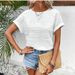 Women's round Neck Ribbed T-Shirt Short Sleeve Loose Fit Slimming Casual Knit Top European American Style Summer Versatile_ecoleips.com