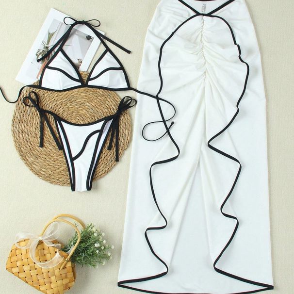 Women's Clothing Sexy Ruffle Bikini Set – 3-Piece Swimwear For Beach & Pool Feel Confident & Stylish By The Water_ecoleips.com