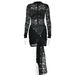 Women's Clothing Sexy Slim Lace Women's Dress New Long Sleeved See Through Hot Girl Tight Pleated Hip Skirt_ecoleips.com