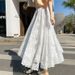 High Waist Lace Mesh Midi Skirt Women's Casual Mid Length Slimming Fairy Like Spring Summer Style Versatile_ecoleips.com