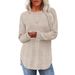 Women's Autumn Casual Patchwork Round-Neck Long-Sleeved Solid-Color Striped Sweatshirt_ecoleips.com