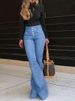 K New Breasted High Waisted Jeans For Women With A Slimming Temperament, Flared Pants, And Long Pants_ecoleips.com