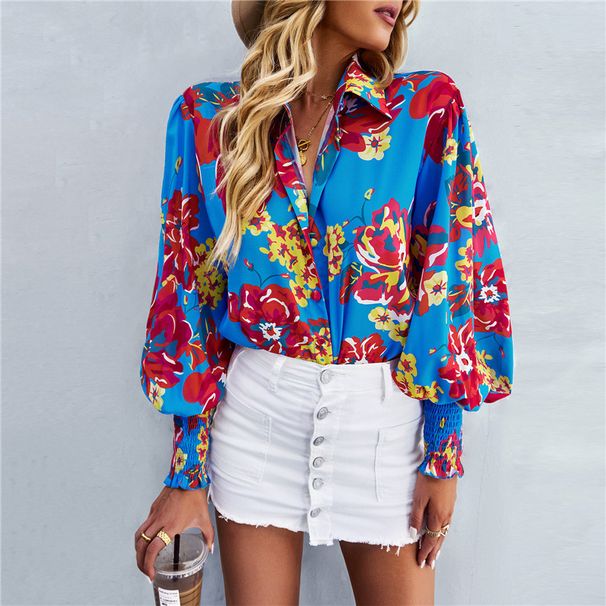 Aria Basics Aria Basics New European And American Women's Fashion Printed Long-sleeve Versatile Shirt_ecoleips.com
