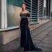 Women's Clothing Sexy Gold Sprinkled Banquet Dress Fishtail Slit Evening Dress_ecoleips.com