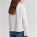 White High-end Bell-sleeve V-neck Sweatshirt For Women, 2024 Autumn New Style, Loose And Simple, Elegant Top_ecoleips.com