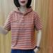 Casual Plus-Size Chubby Girl Short-Sleeved, Stylish And Versatile Summer, Loose And Artistic Hooded Short-Sleeved T-Shir_ecoleips.com