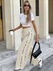 K New Women's Drawstring Waist Wide-leg Loose Casual Pants With Leopard Print Splicing Design. No Bags Or Other Accessories_ecoleips.com
