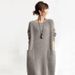 Spring New Solid Color Round Neck Knitted Dress With Large Pockets For Women._ecoleips.com