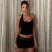 Summer Fashion Street Style Women's Outfit Chain Halter Neck Bralette And Super Short Sexy Skirt Set for Hot Girls_ecoleips.com