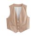 Aria Basics Aria Basics Cross-border Foreign Trade 2025 Summer New Women's Clothing European And American Style Loose Button Decorated_ecoleips.com