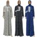 New Ethnic Style Lace Zipper Scarf Long Sleeve Set Abaya Muslim Women Floral Prayer Dress_ecoleips.com