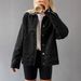 Trendy Oversized Denim Jacket For Women - Classic Polo Collar With Functional Pockets (Light Blue/Navy/Black/Charcoal/White, S-2XL)_ecoleips.com