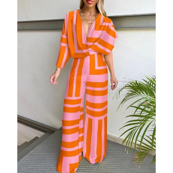 Women's Clothing Bat Sleeve Suit Irregular Short Sleeve Waist Wide Leg Pants Trousers Two Piece Suit_ecoleips.com