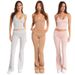 K Yoga Set For Women, Including Chest Cushion, Neck Vest, High Waist, Naked Sensation, Quick Drying Exercise, Horn, Long Pants_ecoleips.com