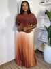 Women's Clothing 2 Piece Set African Plus Size Women's Clothing High End Gradient Pleated Skirt Pleated Top Slim Commuting Fashionable Skirt_ecoleips.com