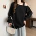 Women's Foreign Trade Off-shoulder Sweatshirt With Diagonal Collar, Autumn Winter, Fleece-lined And Thickened, 2024 New_ecoleips.com
