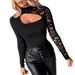2026 European And American Spring New Style Elegant Slim-Fit Lace Patchwork Irregular Long-Sleeve T-Shirt_ecoleips.com