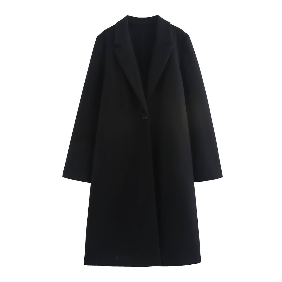 Three-color One-grain Solid-color Lapel Woolen Coat Women's Medium And Long Coat_ecoleips.com