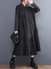 Patchwork Plaid Vintage Shirt Dresses For Women New Long Sleeve Loose Casual Dress Fashion Elegant Clothing Spring Autumn 2025_ecoleips.com